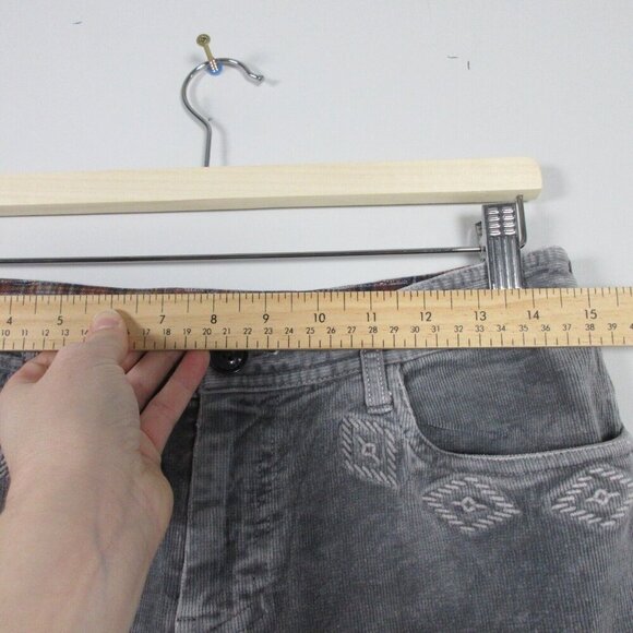 Gramicci Straight Leg Corduroy Pants Women Size 4 Mid Rise Zip Casual Gray 494 - Picture 11 of 14